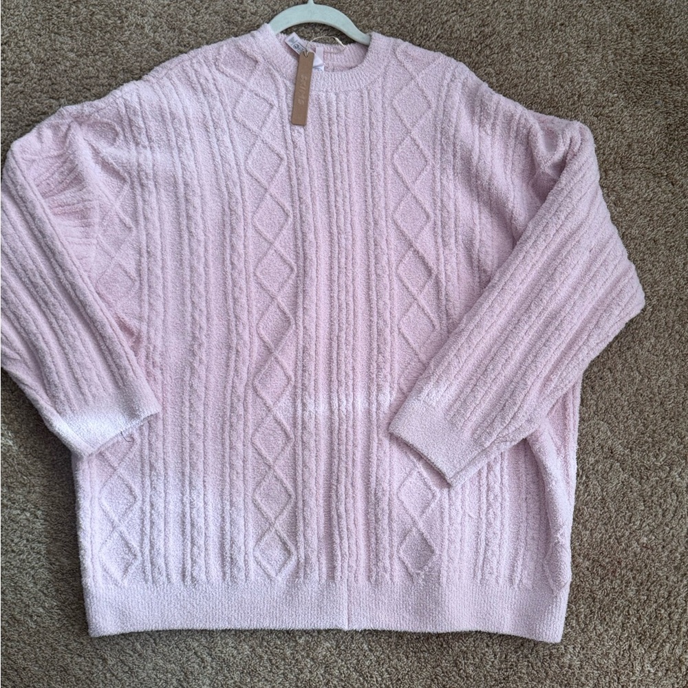 Skims COZY LIGHT OVERSIZED CABLEKNIT CREWNECK PULLOVER - Picture 1 of 10